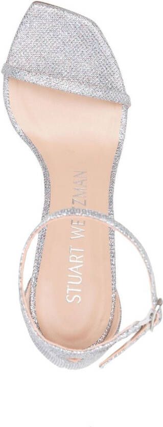 Stuart Weitzman 105mm Nudistcurve open-toe sandals Silver