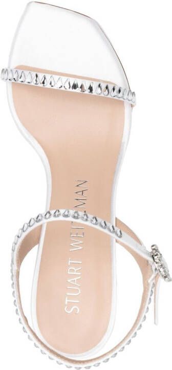 Stuart Weitzman 110mm crystal-embellished stiletto sandals White