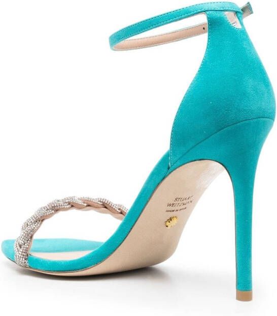 Stuart Weitzman 110mm heeled suede sandals Blue