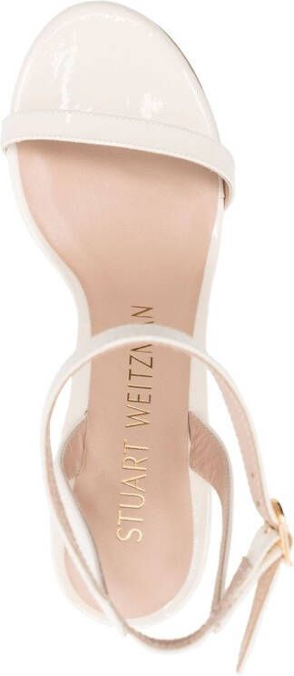 Stuart Weitzman 110mm patent-leather sandals Neutrals