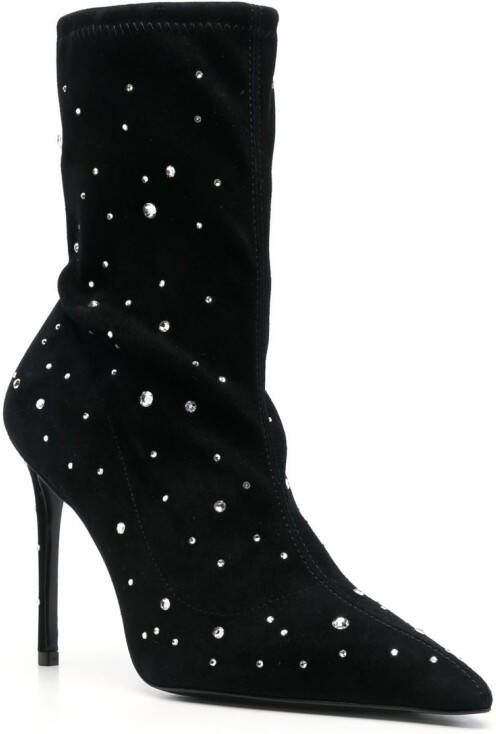Stuart Weitzman 115mm crystal-embellished ankle boots Black