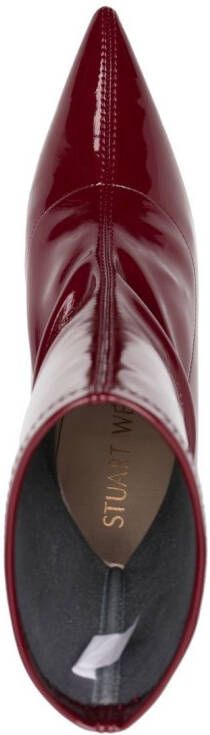 Stuart Weitzman 115mm leather boots Red