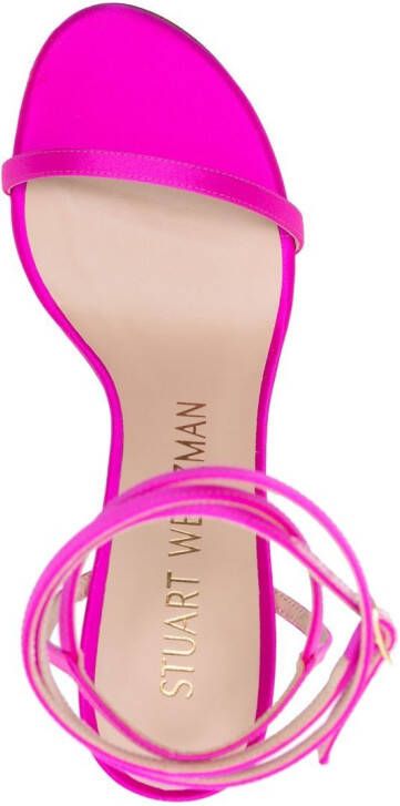 Stuart Weitzman 120mm stiletto leather sandals Pink