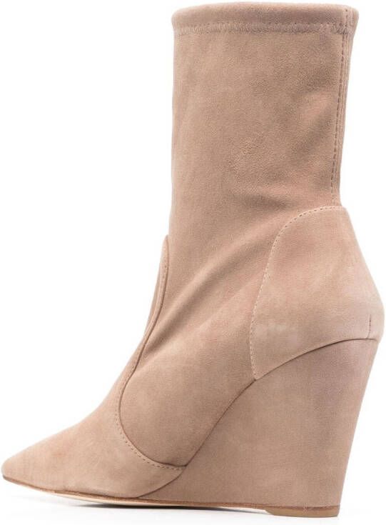 Stuart Weitzman 160mm concealed-wedge ankle boots Neutrals