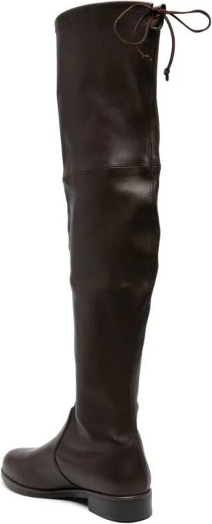 Stuart Weitzman 30mm tie-fastening thigh-high boots Brown