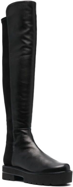 Stuart Weitzman 50mm chunky leather boots Black