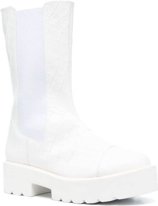 Stuart Weitzman 55mm chunky slip-on boots White