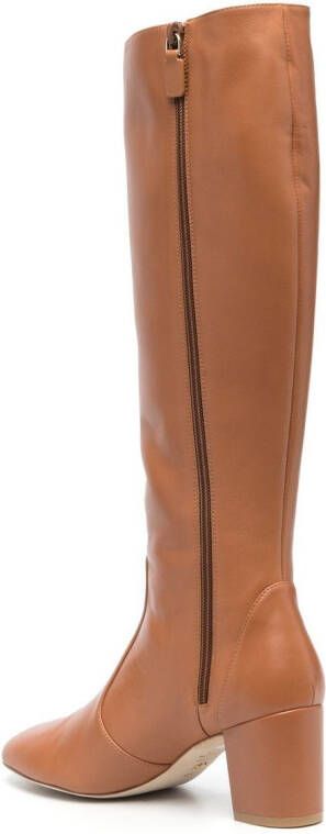 Stuart Weitzman 75mm heeled leather boots Brown