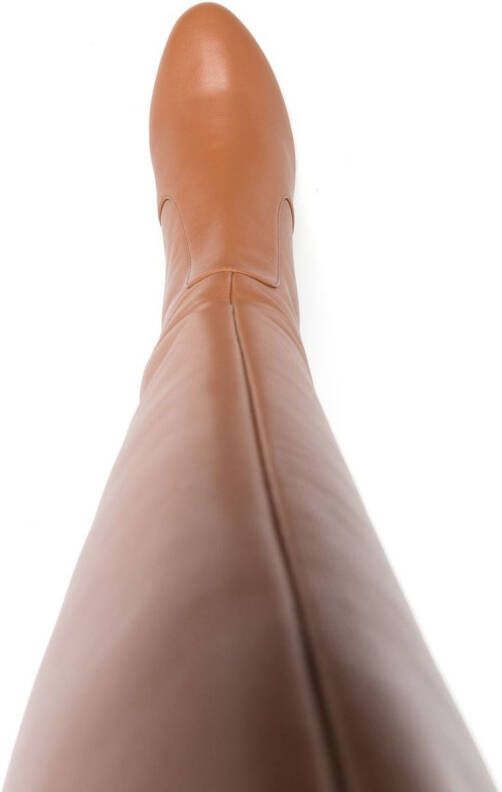Stuart Weitzman 75mm heeled leather boots Brown
