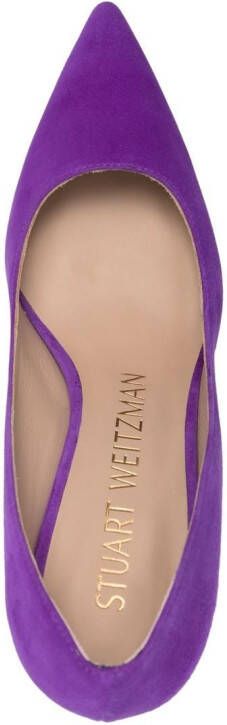 Stuart Weitzman 75mm pointed suede pumps Purple