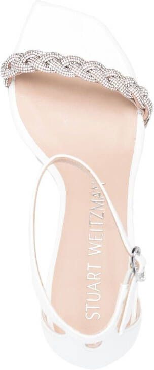 Stuart Weitzman 80mm crystal-embellished open-toe sandals White