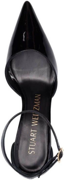 Stuart Weitzman 80mm pointed-toe leather pumps Black
