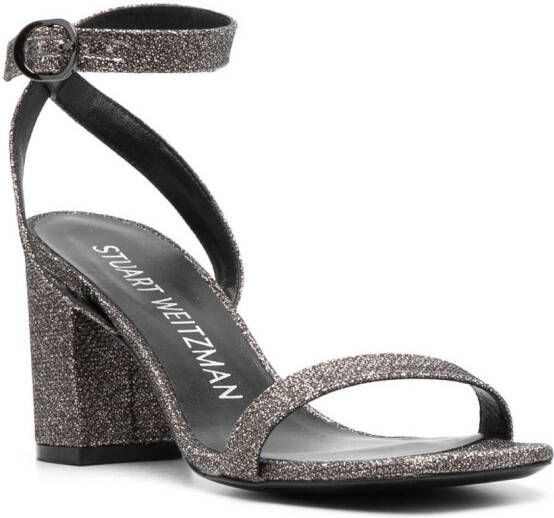 Stuart Weitzman 85mm glitter-detailing sandals Black