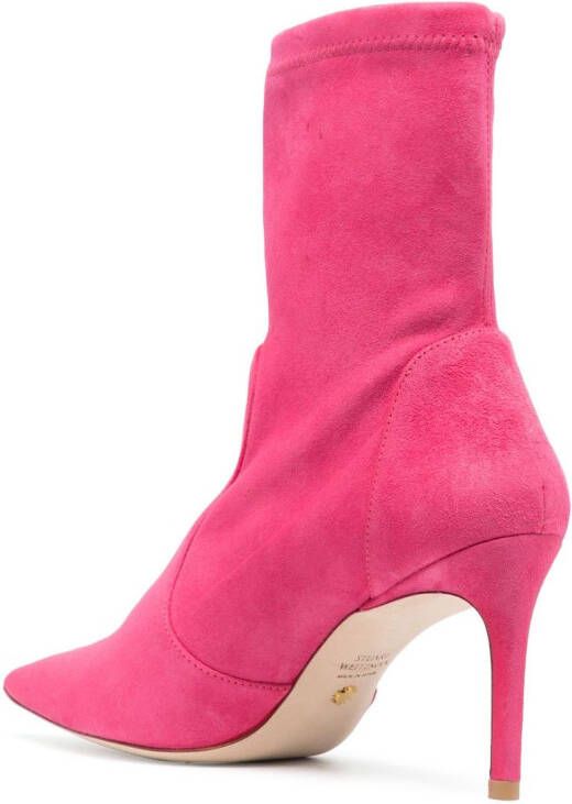 Stuart Weitzman 85mm pointed-toe boots Pink