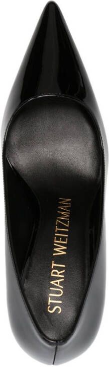 Stuart Weitzman 85mm pointed-toe leather pumps Black