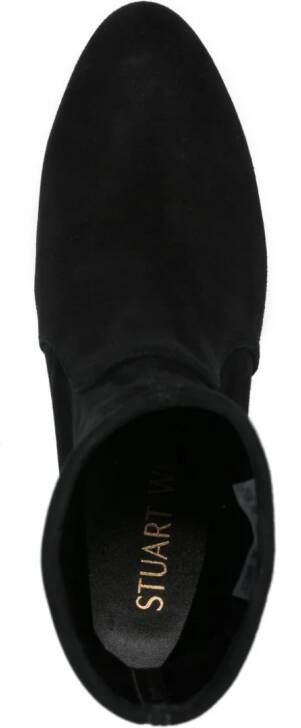 Stuart Weitzman 85mm suede ankle boots Black
