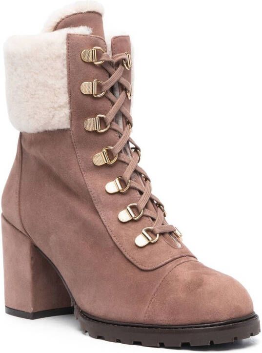 Stuart Weitzman 90mm ankle lace-up fastening boots Brown