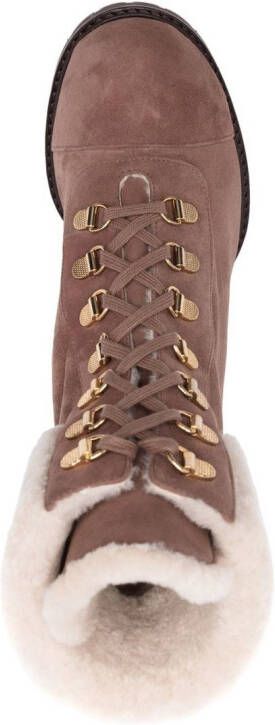 Stuart Weitzman 90mm ankle lace-up fastening boots Brown