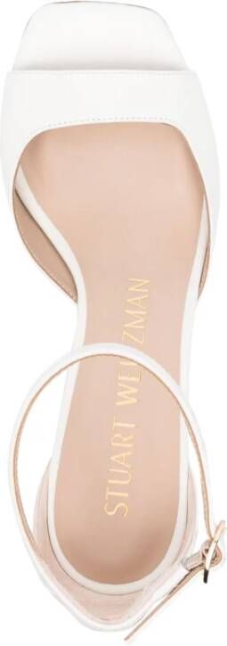 Stuart Weitzman 90mm leather sandals White
