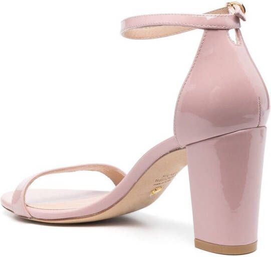 Stuart Weitzman 90mm patent leather sandals Pink