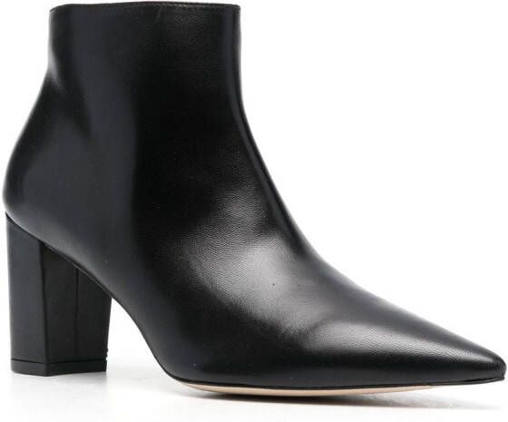 Stuart Weitzman 90mm pointed leather boots Black