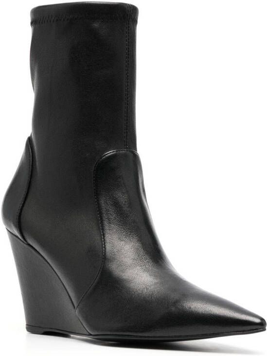 Stuart Weitzman 90mm pointed-toe wedge boots Black