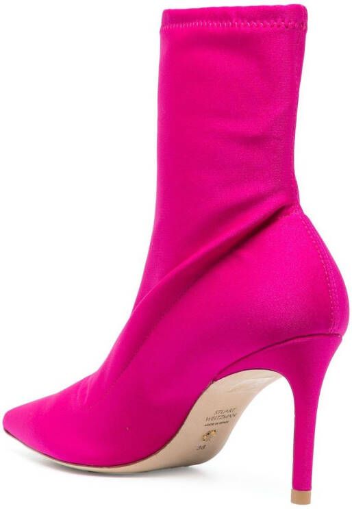 Stuart Weitzman 90mm sock-style boots Pink