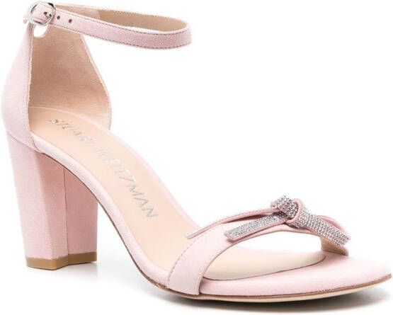 Stuart Weitzman 90mm suede heeled sandals Pink