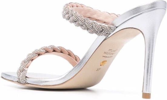 Stuart Weitzman Addison jewelled stiletto sandals Silver