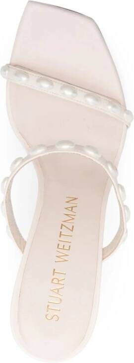 Stuart Weitzman Aleena Pearlita 115mm leather sandals Neutrals