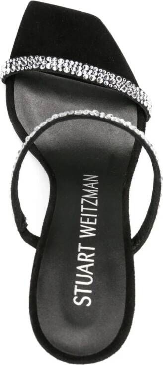 Stuart Weitzman Aleena Royale 100mm rhinestone mules Black
