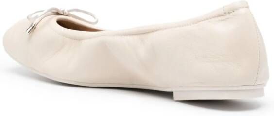 Stuart Weitzman Bardot 10mm bow-detail ballerina shoes Neutrals