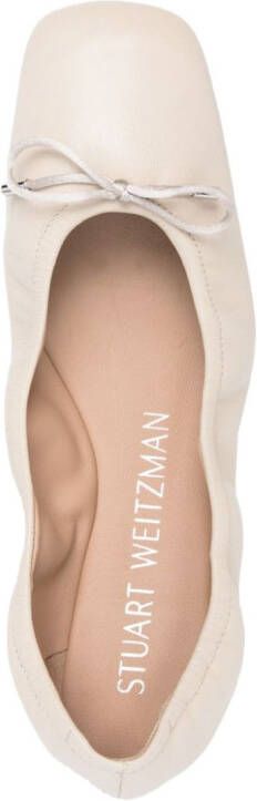 Stuart Weitzman Bardot 10mm bow-detail ballerina shoes Neutrals