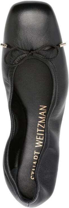 Stuart Weitzman Bardot leather ballerina shoes Black