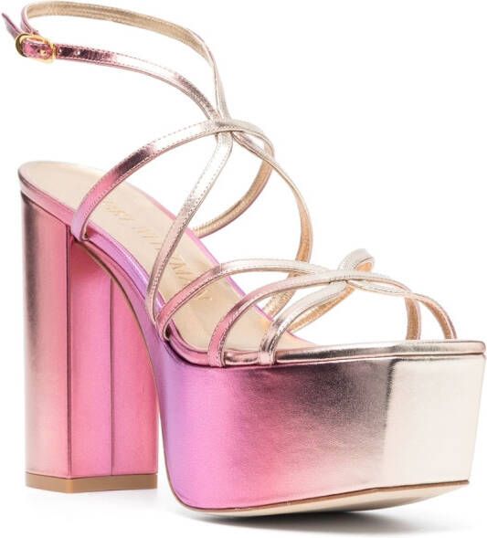 Stuart Weitzman Barelythere 145mm platform sandals Pink