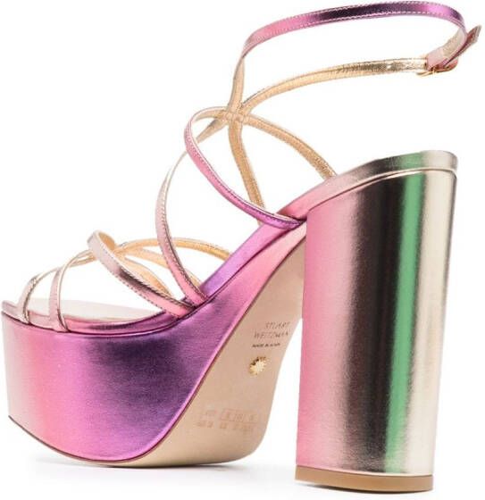 Stuart Weitzman Barelythere 145mm platform sandals Pink