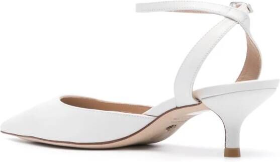 Stuart Weitzman Barelythere 50mm leather pumps White