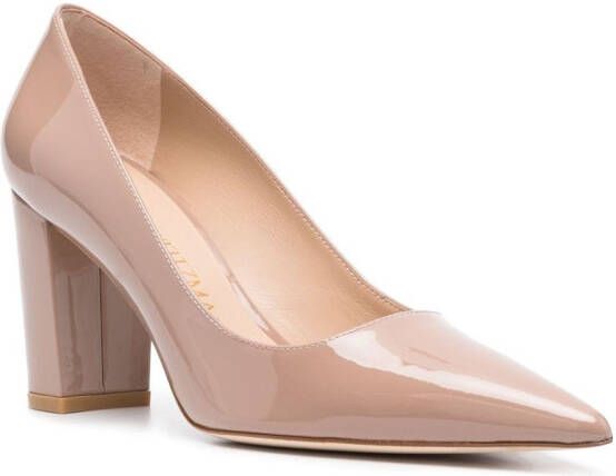 Stuart Weitzman Block 85mm leather pumps Neutrals