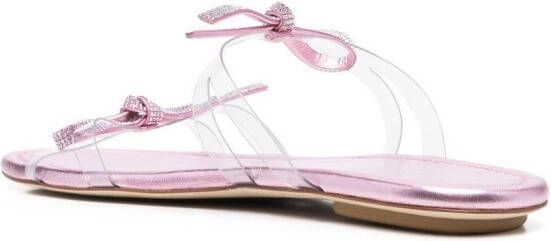 Stuart Weitzman bow-detail embellished sandals White