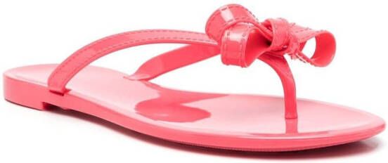 Stuart Weitzman bow-detail flip flops Pink