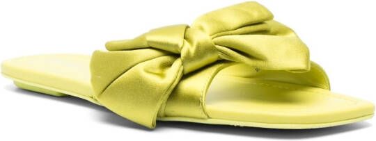 Stuart Weitzman bow-detail open-toe slides Green