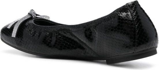 Stuart Weitzman Bow python-print ballerina shoes Black