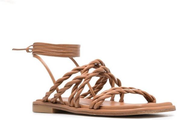 Stuart Weitzman braided strap sandals Brown