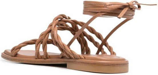 Stuart Weitzman braided strap sandals Brown
