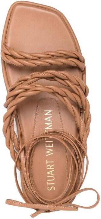 Stuart Weitzman braided strap sandals Brown