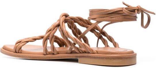 Stuart Weitzman braided-strap sandals Brown