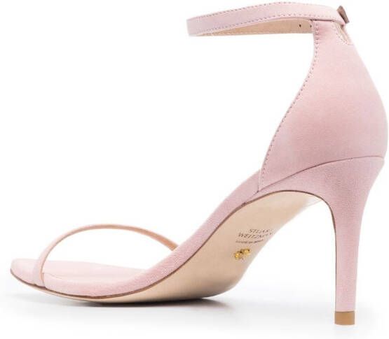 Stuart Weitzman calf suede 85mm sandals Pink