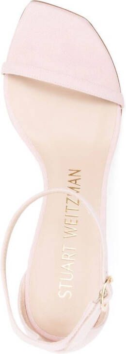 Stuart Weitzman calf suede 85mm sandals Pink