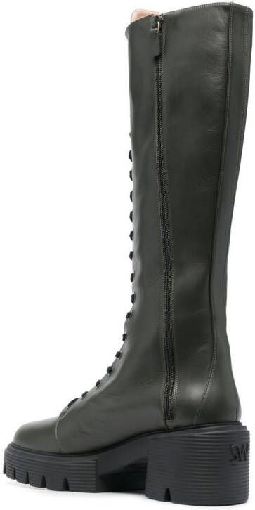 Stuart Weitzman chunky lace-up boots Green