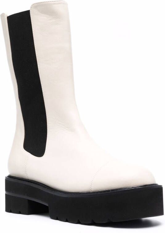 Stuart Weitzman chunky leather boots Neutrals